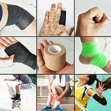 Self Adhesive Bandage Wrap, Self Adhering Bandage Wrap, Vet Wrap for Dogs, Self Adherent Cohesive Wrap Bandages for Sports, Athletic, First Aid, Wrist, Ankle, Tape, 4 Pack, 2 inch