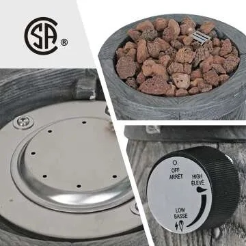 Compact 10" Concrete Fire Pit for Camping & Patio