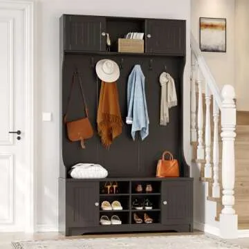 ONBRILL 78.7" Hall Tree Entry Bench with Shoe Storage