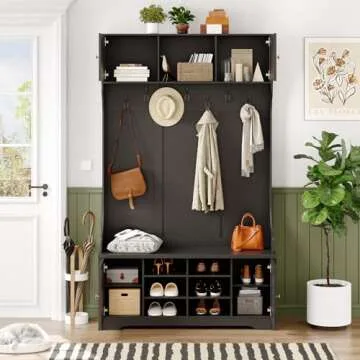 ONBRILL 78.7" Hall Tree Entry Bench with Shoe Storage