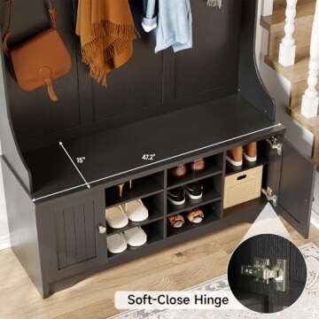 ONBRILL 78.7" Hall Tree Entry Bench with Shoe Storage
