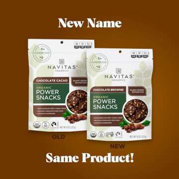 Navitas Organics Superfood Power Snacks, Chocolate Cacao, 8oz. Bag — Organic, Non-Gmo, Gluten-Free
