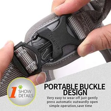 JUXZH Soft Front Dog Harness .Best Reflective No Pull Harness with Handle and 2 Leash Attachments