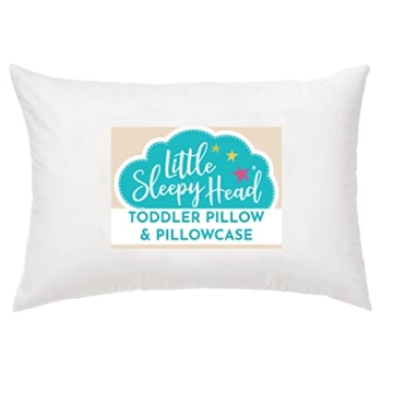 Little Sleepy Head Toddler Pillow with Pillowcase 13x18 - Kids Pillow for Sleeping - Toddler Pillow ...