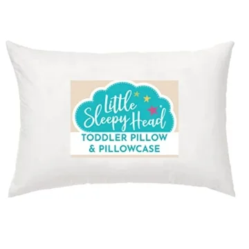 Little Sleepy Head Toddler Pillow with Pillowcase 13x18 - Kids Pillow for Sleeping - Toddler Pillow ...
