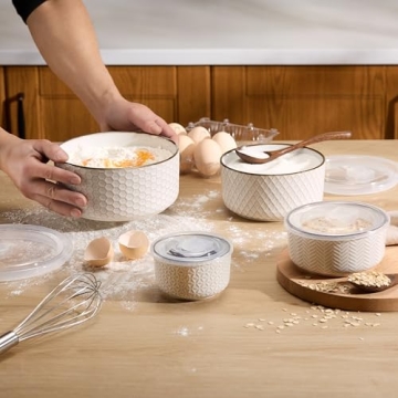 Elegant KooK Ceramic Nesting Bowls , Set of 4 for Kitchen