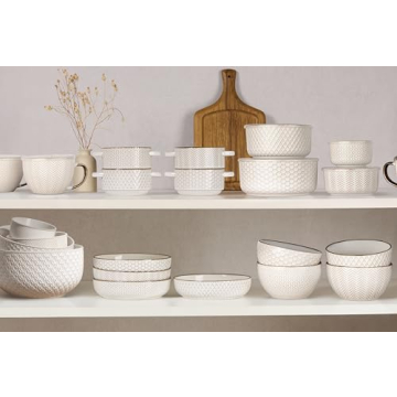 Elegant KooK Ceramic Nesting Bowls , Set of 4 for Kitchen