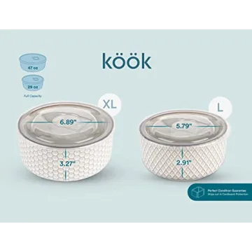 Elegant KooK Ceramic Nesting Bowls , Set of 4 for Kitchen