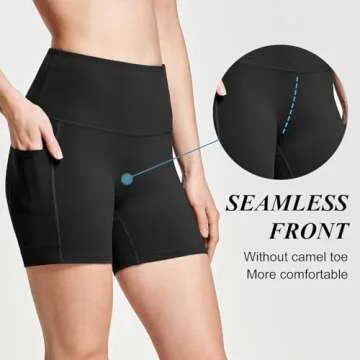 BALEAF Biker Shorts Women Yoga Gym Workout Spandex Running Volleyball Tummy Control Compression with...