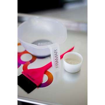 FRAMAR Pink Hair Color Brush - Hair Coloring Brush for Hair Dye, Hair Dye Brush to Apply Hair Color,...