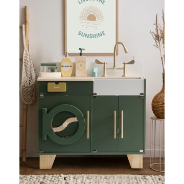 ROBUD Kids Play Kitchen Washing Machine Playset