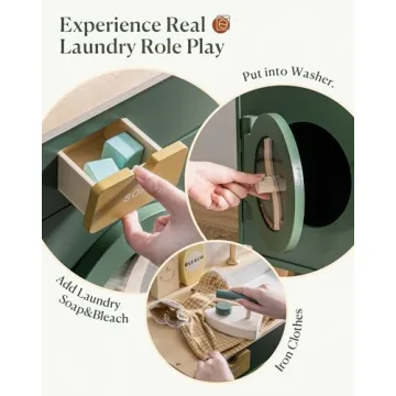 ROBUD Kids Play Kitchen Washing Machine Playset