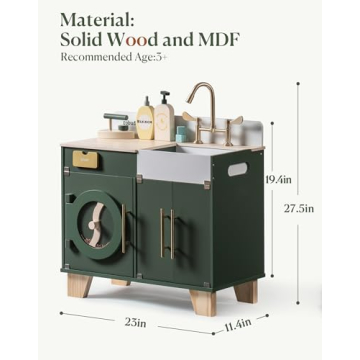 ROBUD Kids Play Kitchen Washing Machine Playset