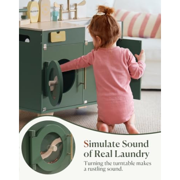 ROBUD Kids Play Kitchen Washing Machine Playset