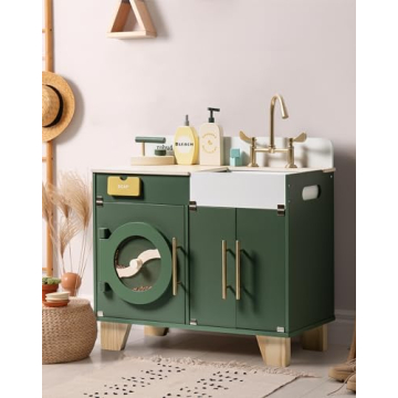 ROBUD Kids Play Kitchen Washing Machine Playset