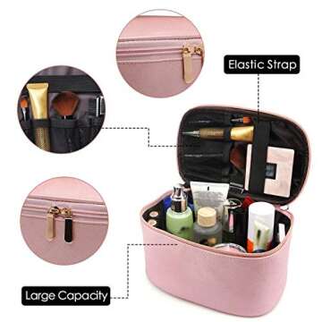 365park Cosmetic Bag, Travel Accessories Cosmetics MakeUp Case Organizer Bag with Brush Holder Awesome Gift