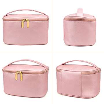 365park Cosmetic Bag, Travel Accessories Cosmetics MakeUp Case Organizer Bag with Brush Holder Awesome Gift