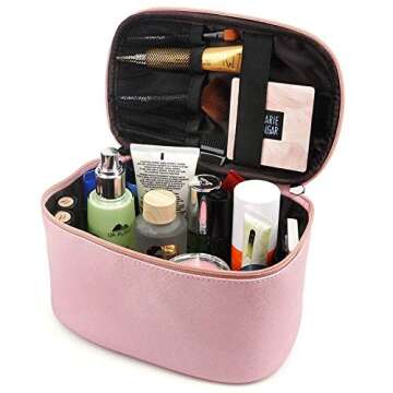 365park Cosmetic Bag, Travel Accessories Cosmetics MakeUp Case Organizer Bag with Brush Holder Awesome Gift