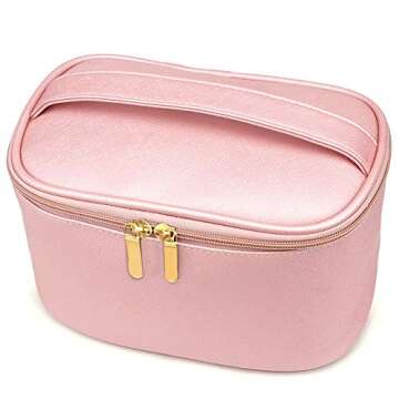 365park Cosmetic Bag, Travel Accessories Cosmetics MakeUp Case Organizer Bag with Brush Holder Awesome Gift