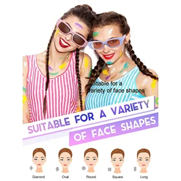 Frienda Retro Rectangle Sunglasses - 10 Pairs for Women