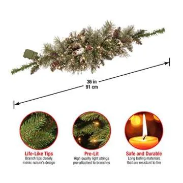 National Tree Pre-lit Christmas Mailbox Swag - 36 Inch Ready!