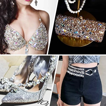 Aptkin 1000 Pieces Sew on Rhinestones for Crafting