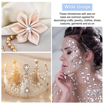 Aptkin 1000 Pieces Sew on Rhinestones for Crafting