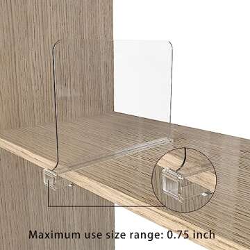 Hmdivor Acrylic Shelf Dividers for Closet Organization, Closet Shelf Organizer Closet Separator for Wood Shelves Clear Shelf Dividers for Closets (6 Pack)