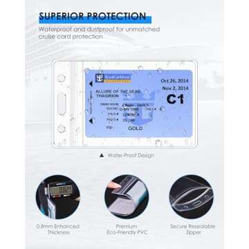 Avorast 5 Pack Cruise Lanyard for Ship Cards, Cruise Ship Lanyards with Waterproof ID Badge Holders for All Cruise, Cruise Ship Essentials for Royal Caribbean, Carnival, NCL Cruise 2025 (Mix)