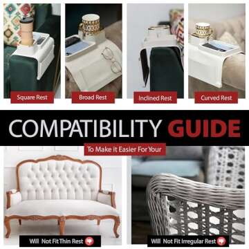 Sofatory Couch Cup Holder Tray for Drinks and Remotes