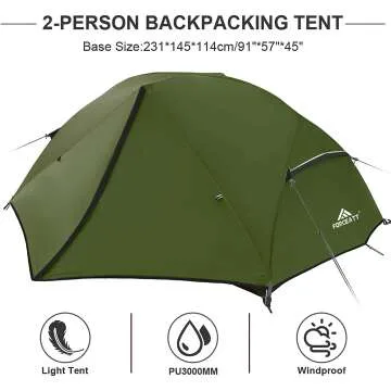 Forceatt Ultralight Waterproof Camping Tent for 2-3