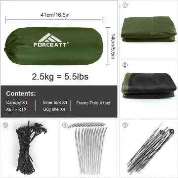Forceatt Ultralight Waterproof Camping Tent for 2-3