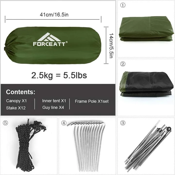 Forceatt Ultralight Waterproof Camping Tent for 2-3
