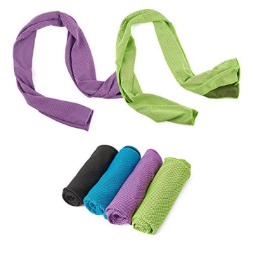 DARUNAXY 4 Pack Evaporative Cooling Towels 40"x12", Snap Cooling Towels for Sports, Workout, Fitness...