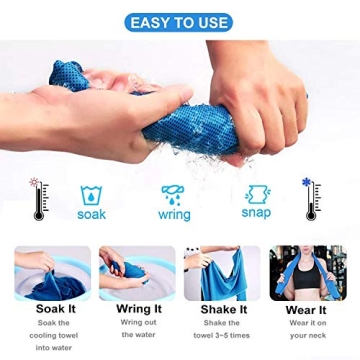 Cooling Towels for Sports and Travel - 4 Pack by DARUNAXY