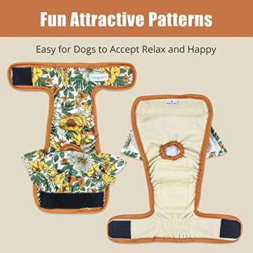 Langsprit Washable Female Dog Diapers - 3 Pack - Highly Absorbent