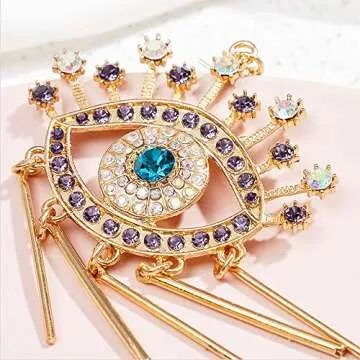 Crystal Evil Eyes Drop Earrings Fashion Unique Abstract Eyes Rhinestone Dangle Earring for Women Exaggerated Jewelry