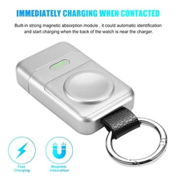 HUOTO Portable Wireless Charger for Apple Watch, iWatch Charger 1400mAh Smart Keychain Power Bank,Portable Magnetic iWatch Charger for Apple Watch Series 9/8/7/6/SE/5/4/3/2/1/UItra/UItra 2