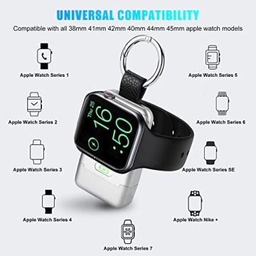 HUOTO Portable Wireless Charger for Apple Watch, iWatch Charger 1400mAh Smart Keychain Power Bank,Portable Magnetic iWatch Charger for Apple Watch Series 9/8/7/6/SE/5/4/3/2/1/UItra/UItra 2
