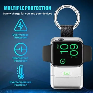 HUOTO Portable Wireless Charger for Apple Watch, iWatch Charger 1400mAh Smart Keychain Power Bank,Portable Magnetic iWatch Charger for Apple Watch Series 9/8/7/6/SE/5/4/3/2/1/UItra/UItra 2