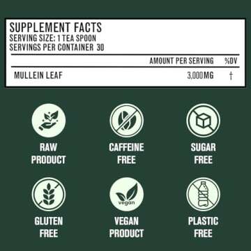 Betterbrand BetterLungs Mullein Lung Support Tea - 30 Loose Leaf Servings - Ginseng, Elderberry, Ginger & Thyme for Lung Cleanse, Congestion Relief, Mucus Detox - Caffeine Free