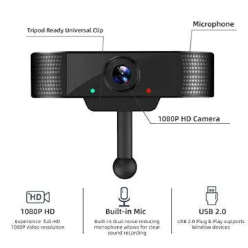 1080P USB Webcam for Clear Video Calling and Streaming