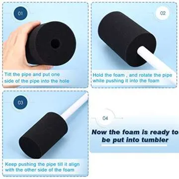 Honoson Cup Turner Foam Inserts for PVC Pipes - 6 Pack