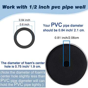 Honoson Cup Turner Foam Inserts for PVC Pipes - 6 Pack