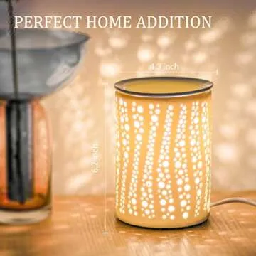 PALANCHY Wax Melt Warmer Ceramic Oil Burner Electric Candle Wax Warmer Burner Melter Fragrance Warmer for Home Office Bedroom Aromatherapy Gift & Decor 2 Bulbs Included Gift Box Packaged