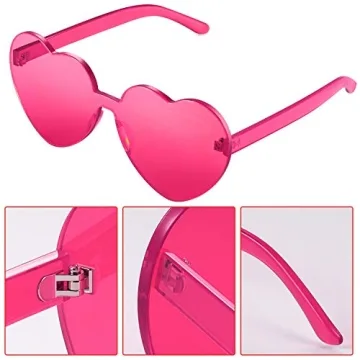 Maxdot Heart Shape Sunglasses Transparent Fun Party Accessory
