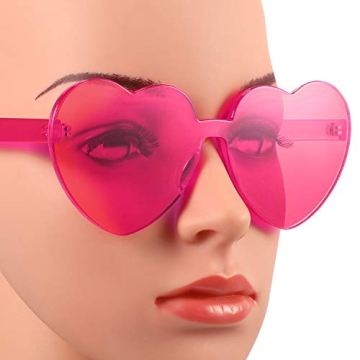 Maxdot Heart Shape Sunglasses Transparent Fun Party Accessory