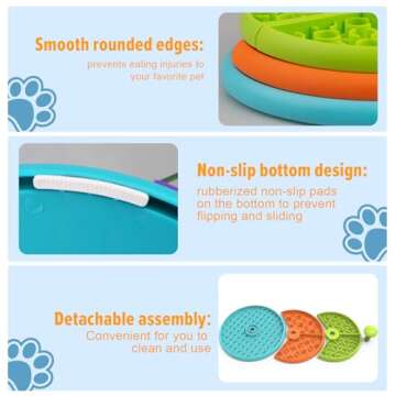 Atdoall Slow Feeder Dog Bowl for Interactive Mealtimes