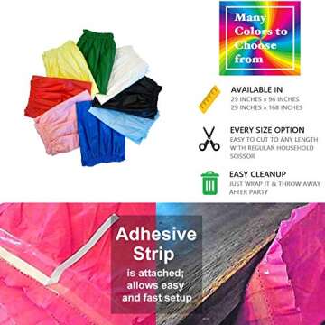 Party Essentials Heavy Duty Disposable Plastic Table Skirt, 1-Count, 29" W x 14' (168") L, Lavender