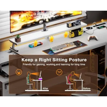 KKL 72 Inch L Shaped Computer Desk with USB Ports and Storage